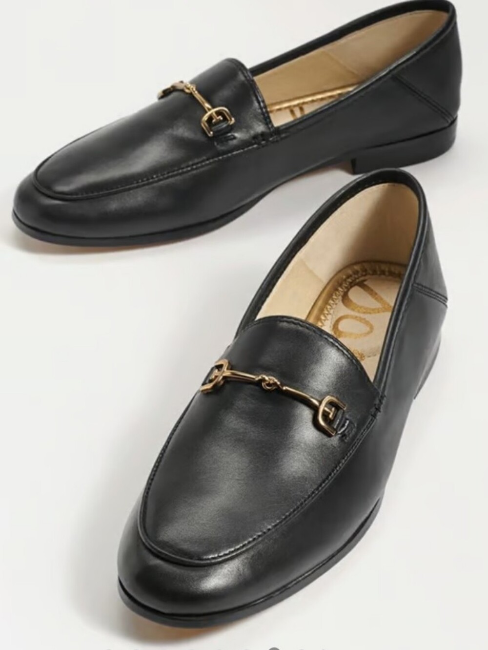 Sam Edelman Black Leather Loraine Bit Loafers with Gold Hardware Sz 9